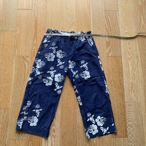 Kealopiko Navy Pants with White Floral Print